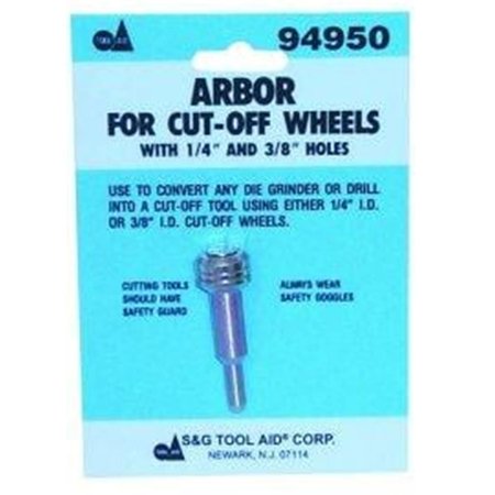 S&G TOOL AID CORPORATION SG Tool Aid SGT94950 Arbor for Cut-Off Wheels with 1/4 and 3/8 Inch Center Holes SGT94950